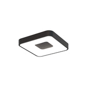 Mantra Coin Small Square LED Flush Ceiling Light Black Complete With Remote Control - 2700K-5000K Tuneable