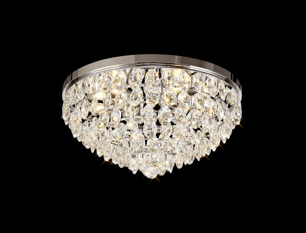 Diyas Coniston Flush 6 Light Crystal Ceiling Light In Polished Chrome - IL32813