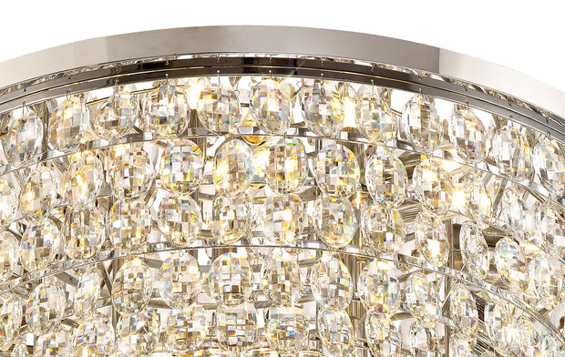 Diyas Coniston Flush 15 Light Crystal Ceiling Light In Polished Chrome - IL32815