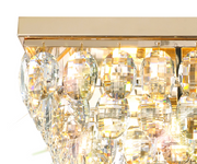 Diyas Coniston French Gold 5 Light Rectangular Flush Crystal Ceiling Light - IL32826