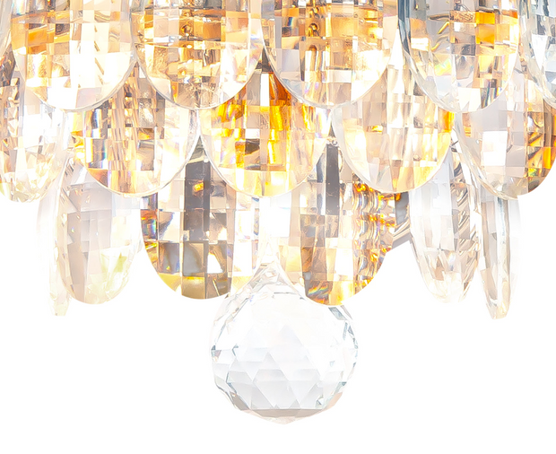 Diyas Coniston French Gold 2 Light Large Crystal Wall Light - IL32829