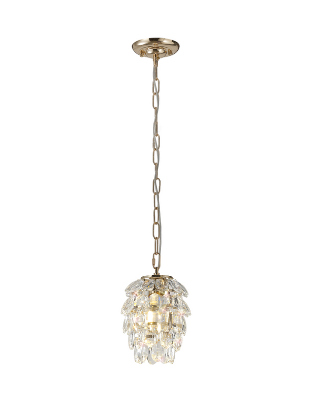 Diyas Coniston French Gold 1 Light Crystal Pendant - IL32839