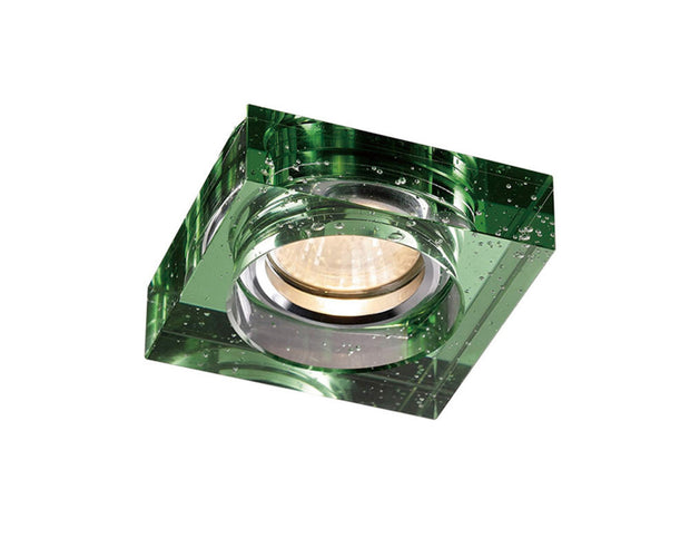 Diyas IL30832GR Square Green Crystal Bubble Effect Recessed Downlight
