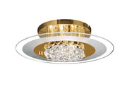 Diyas Delmar IL32022 French Gold 6 Light Round Flush Crystal Ceiling Light
