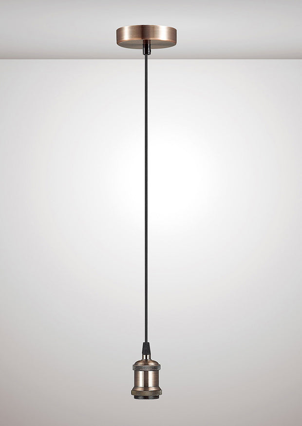 Deco Dreifa D0172 Antique Copper With Black Braided Cable Ceiling Suspension Kit