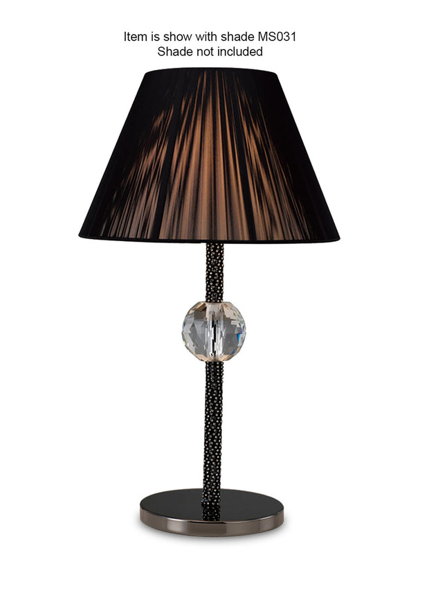 Diyas Elena IL30590 Black Chrome Crystal Table Lamp - Base Only