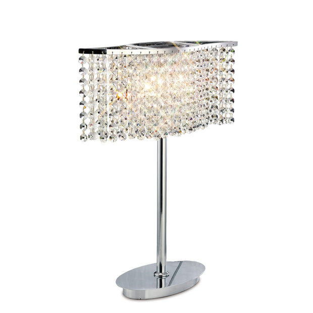 Diyas Fabio IL30575 Polished Chrome 2 Light Crystal Table Lamp