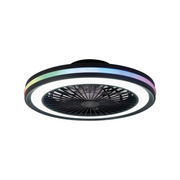 Mantra Gamer LED RGB Colour Changing Modern Ceiling Fan Light Black