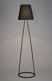 Deco Hayden D0233 Matt Black Floor Lamp Complete With Black Fabric Shade
