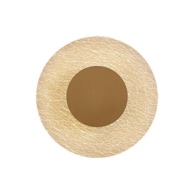 Mantra Jewel Gold Painted & Crackled Acrylic Small Round LED Wall Light - 3000K
