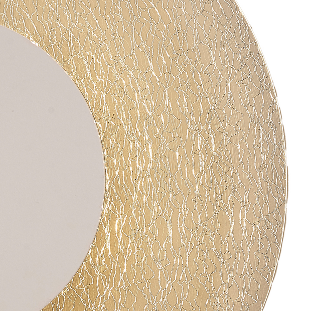 Mantra Jewel White & Crackled Acrylic Large Round LED Wall Light - 3000K