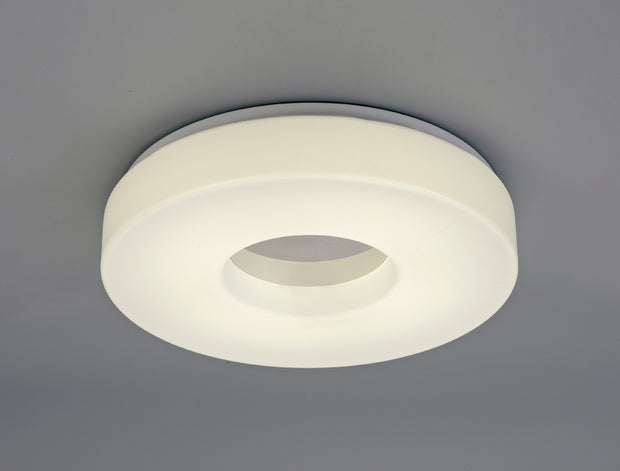Deco Joop D0402 Polished Chrome LED Large Flush Ceiling Light With White Acrylic Diffuser - IP44 4000K