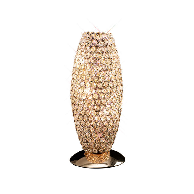 Diyas Kos IL30766 French Gold 3 Light Crystal Table Lamp