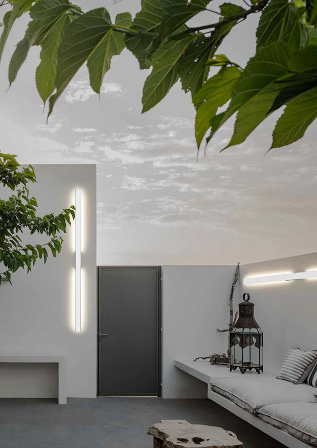 Mantra Lotus Slim LED Exterior Wall Light 1.2m White - 3000K, IP54