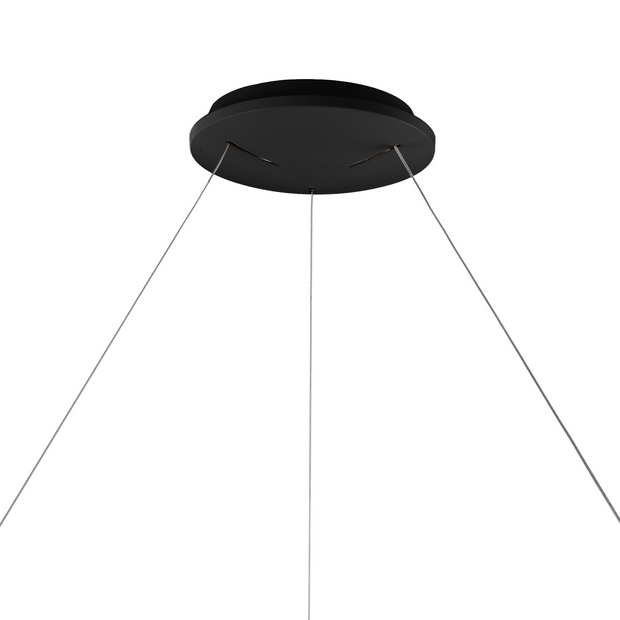 Mantra Niseko Large LED Ring Pendant Black Complete With Remote Control - 3000K-6000K Tuneable