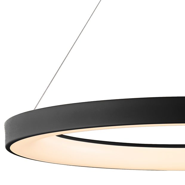 Mantra Niseko Large LED Ring Pendant Black Complete With Remote Control - 3000K-6000K Tuneable