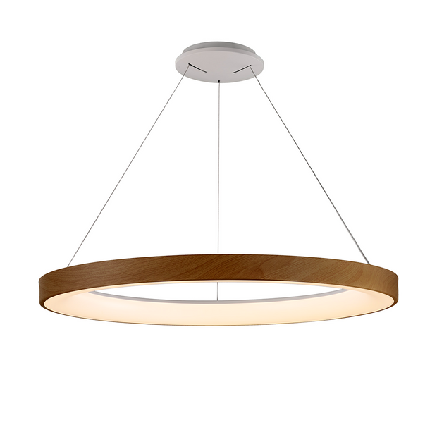 Mantra Niseko Large LED Ring Pendant Wood Effect With Remote Control - Tuneable 3000K-6000K