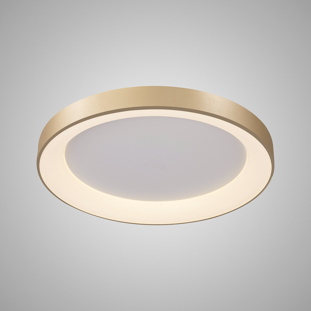 Mantra Niseko Gold Medium Round Flush LED Ceiling Light - 3000K
