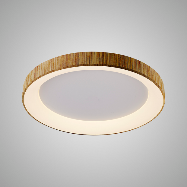 Mantra Niseko Wood Medium Round Flush LED Ceiling Light - 3000K