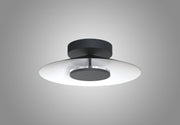 Mantra Orion Medium LED Round Flush Ceiling Light Black With White - 3000K