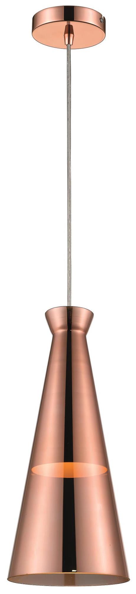 Stylish Lighting Derby Copper Glass Pendant Light