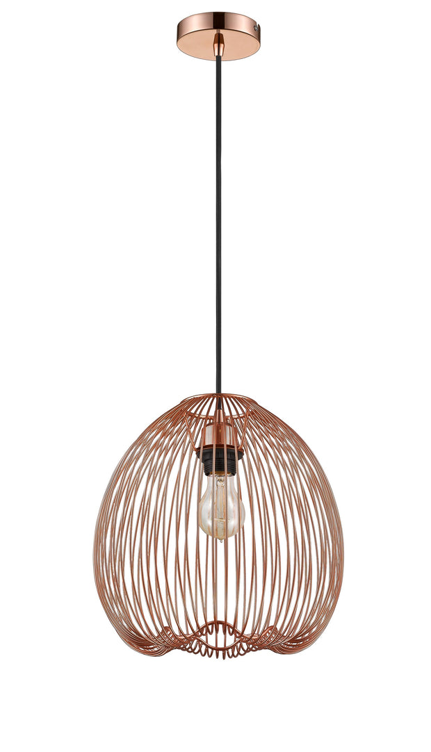 Stylish Lighting Wrenbury Copper Finish Cage Pendant Light