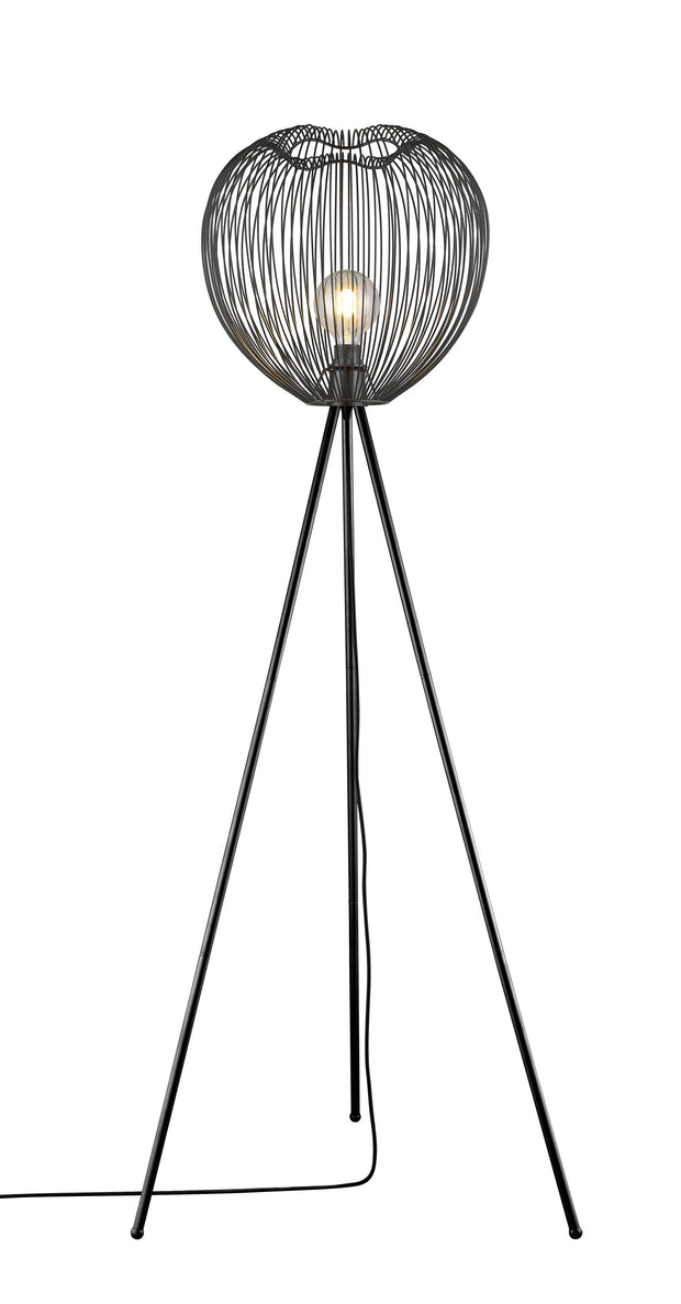 Stylish Lighting Wrenbury Matt Black Cage Floor Lamp
