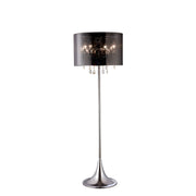 Diyas Trace IL30463 Polished Chrome 4 Light Crystal Floor Lamp With Smoked Shade